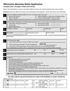 Minnesota Absentee Ballot Request .